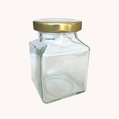 4x Cubic WECK Glass Jar with Golden Lid 200ml