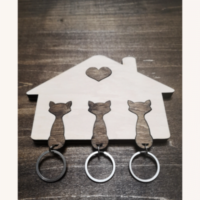 Cat Keys Holder - 3 Key Rings