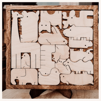 Puzzle-uri din lemn cu animale