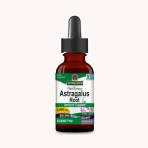 A bottle of Astragalus (alcohol free) root extract, pura fons, nature's answer