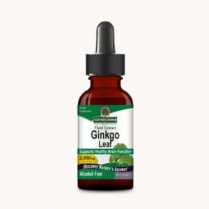 A bottle of Ginkgo Extract, a herbal support for brain health