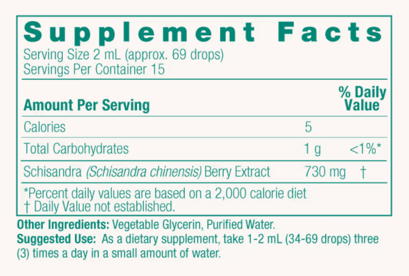 Check out the supplement facts and ingredients of Schisandra Extract.