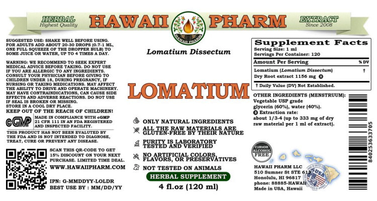 lomatium alcohol free hawaii pharm pura fons