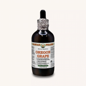 A bottle of Oregon Grape Liquid Extract (alcohol-free) by Hawaii Pharm