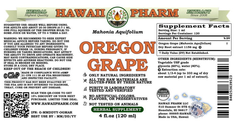 oregon grape alcohol free hawaii pharm pura fons