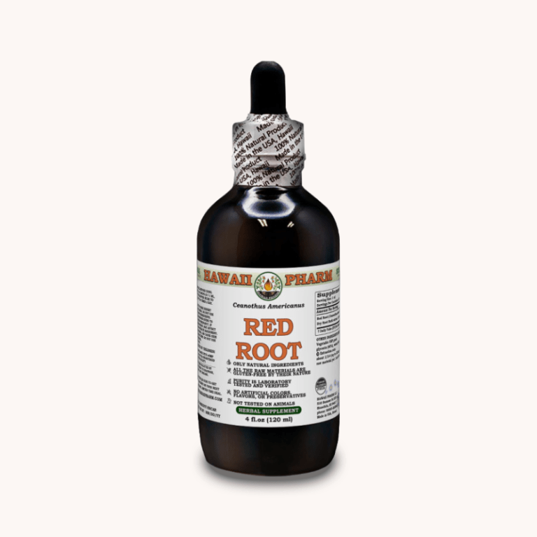 A bottle of Red Root Liquid Extract (alcohol-free) by Hawaii Pharm