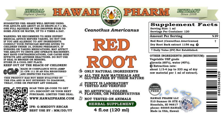red root alcohol free hawaii pharm pura fons