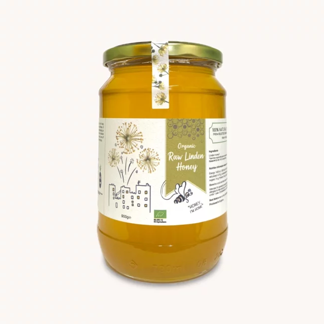 Organic Raw Linden Honey Front