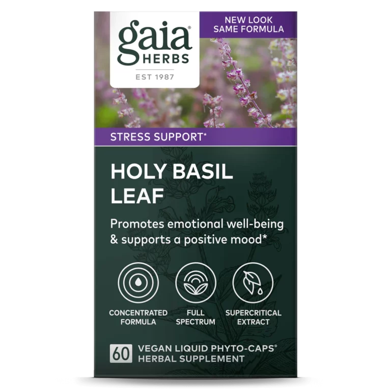 Bottle of Holy Basil Leaf Capsules - 60 Capsules