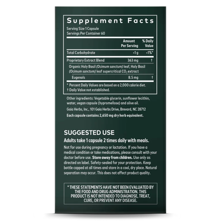 Informații despre suplimentul cu frunze de busuioc - nutriție, ingrediente și utilizări