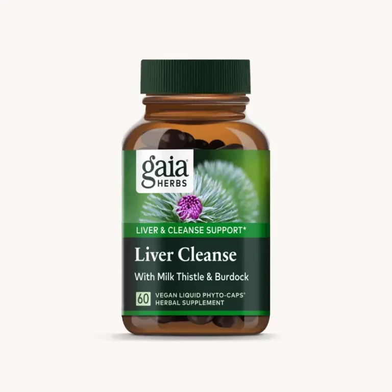 Gaia Herbs' Liver Cleanse herbal extract comes in a bottle of 60 capsules