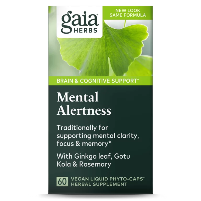 Gaia Herbs Mental Alertness Supplement Bottle - 60 capsules