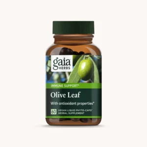 A bottle of Gaia Herbs Olive Leaf Extract - 60 capsules