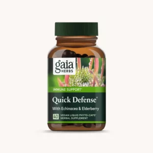 Gaia Herbs Quick Defense comes in a bottle of 40 capsules