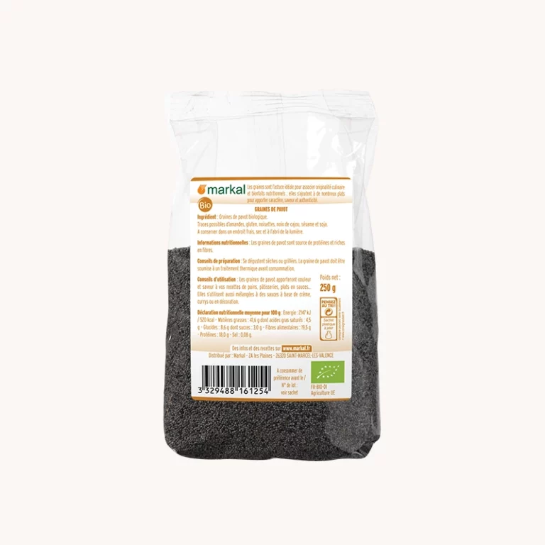Poppy seeds organic 250g back