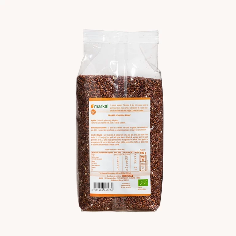 Quinoa real red organic 500g back